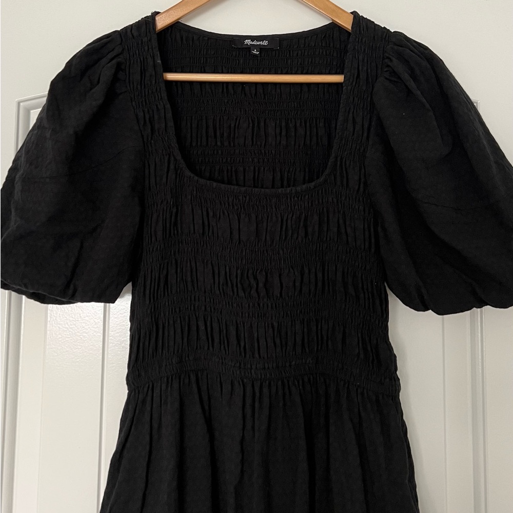 Madewell Black Puff Sleeve Dress